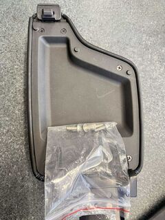 Nissan Leaf Console Lid Assembly Black Leather with Blue Stitching 96920-5SK1A